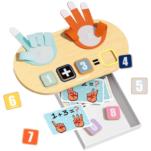 TOP BRIGHT Finger Number Math Toy, Montessori Math Counting Toys for Toddlers, Number Blocks Toys for 3 4 Year Old Girls Boys Gift