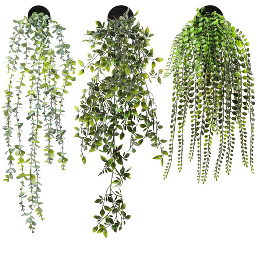 3Pcs Artificial Hanging Plants, Hanging Fake Potted Plants Eucalyptus Mandala Vine Pea pod Vine in Pot for Home Patio Indoor Outdoor Shelf Decor 3Pcs Artificial Hanging Plants, Hanging Fake Potted Plants Eucalyptus Mandala Vine Pea pod Vine in Pot for Home Patio Indoor Outdoor Shelf Decor