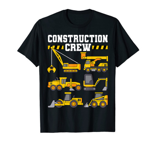 Construction Crew Worker Excavator Shirt Toddler Boys Girls T-Shirt