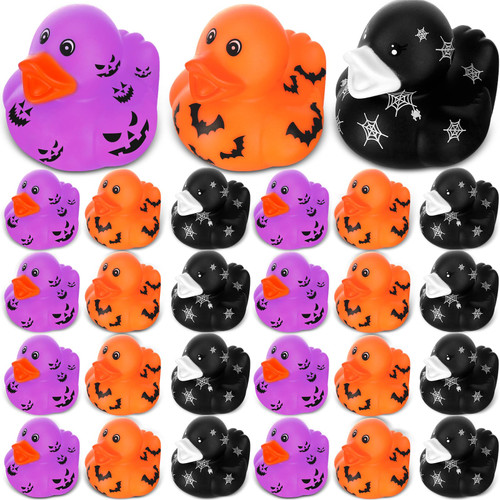 Halloween Rubber Ducks Assorted Mini Rubber Ducks in Bulk Bath Toys Kids Halloween Duckies Decor Trick or Treat Supplies Goodie Bag Fillers Baby Showers Halloween Party Favors (Novel,24 Pcs)