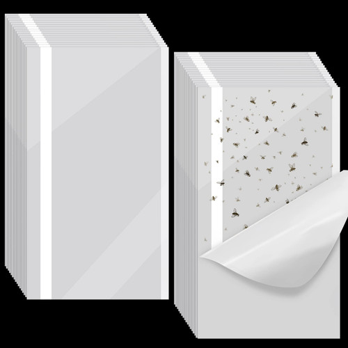 250 Pcs XL Window Fly Traps Indoor Clear Fruit Fly Traps Sticky Large Window Fly Paper Clear Gnat Killer Indoor House Fly Tape Glue Strips Gnat Catcher for Home Houseflies Lady Bug