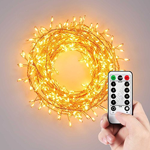 Homestarry Cluster String Lights 10FT 300LEDs, Decorative Wreaths Lights with Dimmable Remote Control and Outdoor/Indoor Waterproof Copper Wire Fairy Lights Christmas String Lights (Warm White) Homestarry Cluster String Lights 10FT 300LEDs, Decorative Wreaths Lights with Dimmable Remote Control and Outdoor/Indoor Waterproof Copper Wire Fairy Lights Christmas String Lights (Warm White)