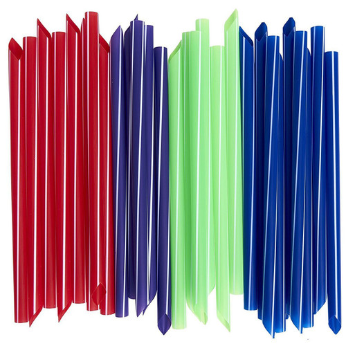 Extra-Wide Smoothie Straws, Bubble / Boba Tea Straws [100-Pack] Individually Wrapped, Assorted Colors