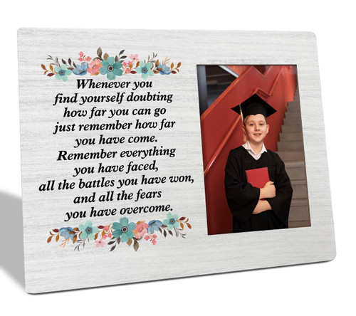 Motivational Gifts Picture Frame, Tabletop Picture Frame Plaque Gift, Rustic Photo Frame Wood Plaque, Home Hanging Picture Frame Decor Sign, Graduation Gift, Gift for Student, Friend, People Feel Down