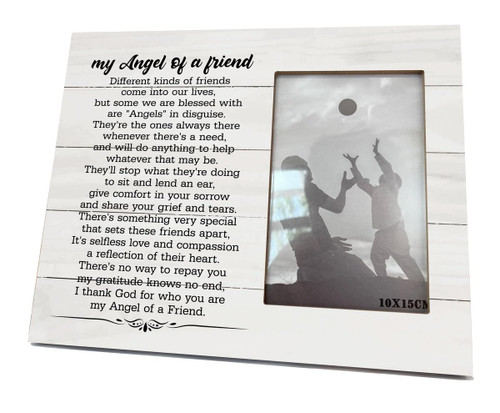 Friend Gift, 8X10 Inch Rustic Wooden Picture Frame, Record Photo Frame, Friendship Poem, Friendship Photo Frame for Gifting, Picture Frame Gifts for BFF, Gift for Best Friend, My Angel of A Friend Friend Gift, 8X10 Inch Rustic Wooden Picture Frame, Record Photo Frame, Friendship Poem, Friendship Photo Frame for Gifting, Picture Frame Gifts for BFF, Gift for Best Friend, My Angel of A Friend