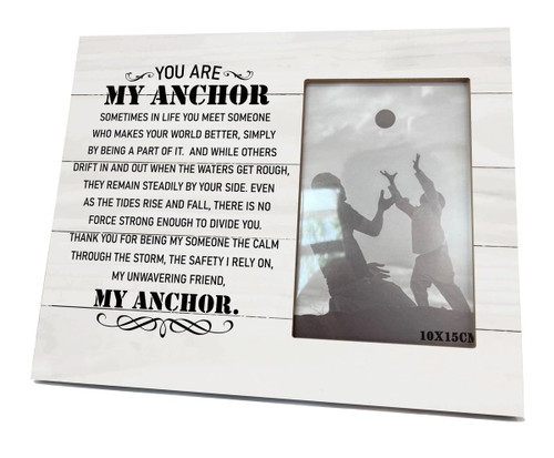 EDCTO Friend Gift, 8X10 Inch Rustic Wooden Picture Frame, Friendship Photo Frame for Gifting, Friend Quote Wood Frame, Friendship Gift, Bridesmaid Gift, Best Friend Gift, You Are My Anchor EDCTO Friend Gift, 8X10 Inch Rustic Wooden Picture Frame, Friendship Photo Frame for Gifting, Friend Quote Wood Frame, Friendship Gift, Bridesmaid Gift, Best Friend Gift, You Are My Anchor