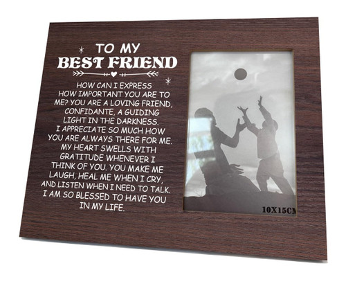 EDCTO Friend Gift, 8X10 Inch Rustic Wooden Picture Frame, Friendship Photo Frame for Gifting, BFF Gift, Long Distance Friend Gift, Thank You Gift for Friend, I Am So Blessed To Have You In My Life EDCTO Friend Gift, 8X10 Inch Rustic Wooden Picture Frame, Friendship Photo Frame for Gifting, BFF Gift, Long Distance Friend Gift, Thank You Gift for Friend, I Am So Blessed To Have You In My Life