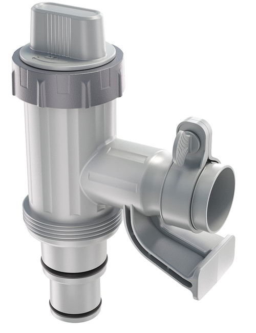 MASCARRY Above Ground Swimming Pool Hose Adapter with Plunger Valve and Pipe Holder - Replacement Parts for Pool Pump System (1 Pack)