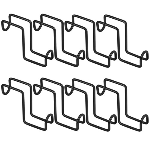 Tudomro 8 Pieces 4 Inch Horse Tack Hook Over Rail Bridle Hooks Heavy Duty Metal Horse Water Bucket Hangers Tough Tack Hangers for Horses Fishing Saddle Fence Door Holder, Black