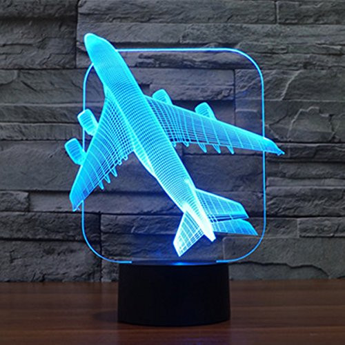 Air Plane 3D Light Table Lamp Optical Illusion Bulbing Night Light 7 Colors Changing Mood Lamp Air Plane 3D Light Table Lamp Optical Illusion Bulbing Night Light 7 Colors Changing Mood Lamp