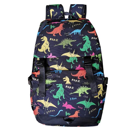 Larswon Canvas Dinosaur Backpack Shoulder Bag Rucksack Dino Bag Slim Backpack Travel Rucksack School Backpack Large 13" 14" Laptop Backpack