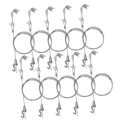 10 Sets Picture Rail Hook Picture Hanger Wire for Hanging Pictures Picture Hanging kit Picture Hooks Picture Wire Picture Hanging Wire Picture Frame Wire Pendant Photo Iron