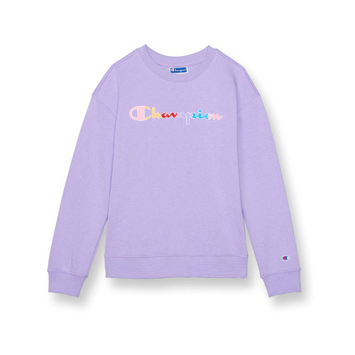 Champion Big, Crew Girls, Lightweight Pullover Sweatshirt, Graphics, Salty Purple