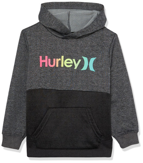 Hurley Boys' Solar Pullover Hoodie, Dark Grey Heather, L