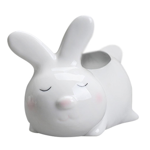 NOLITOY Rabbit Shaped Succulents Plants Pot Ceramic Rabbit Planter Indoor Decorative Flower pots Plant containers Animal Succulent Planter pots for Cartoon Flower Pot