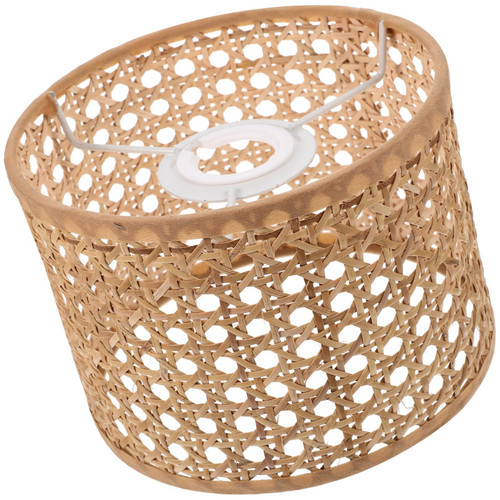 NOLITOY Woven Pendant Lamp Rattan Lamp Shade E27/E14 Small Wicker shade Drum Chandelier Light Cover Wall Floor Table Lamp Bulb Cage Guard Rustic Hanging Light Fixture Cottage Lamp Covers