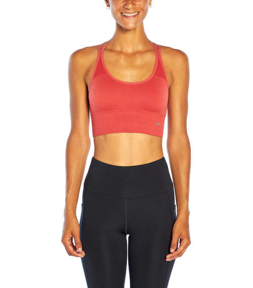 Marika Women's Standard Ella Seamless Low Impact Sports Bra, Mineral Red, X-Large