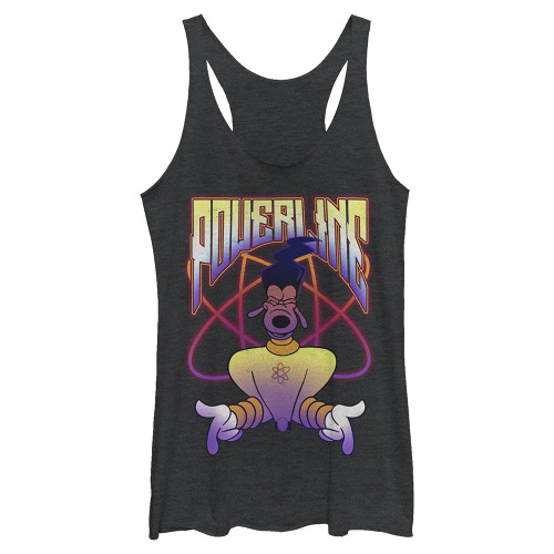 Disney Junior's Goofy Movie, A Powerline JAM Tri-Blend Racerback Layering Tank, Black Heather, Medium