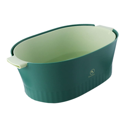 Zerodeko Vegetable Basket Washer Colander Basket Fruit Washing Bowl Large Colander Basket Strainer Colander Containers for Food Washing Basket Plastic Drainage Basin Double Layer