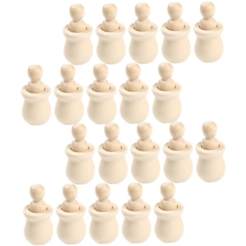 Totority 20pcs Wooden Man Unfinished People Shapes Wooden People Doll unpainted peg Dolls Wooden Angel Dolls DIY Painting Dolls Wood peg Dolls Wooden People Bodies Child Drawing Manual