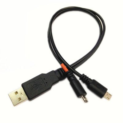 Wpeng 10 Inch USB 2.0 Type A Male to Dual Micro USB Male Splitter Y Data Charge Connector Adapter Cable