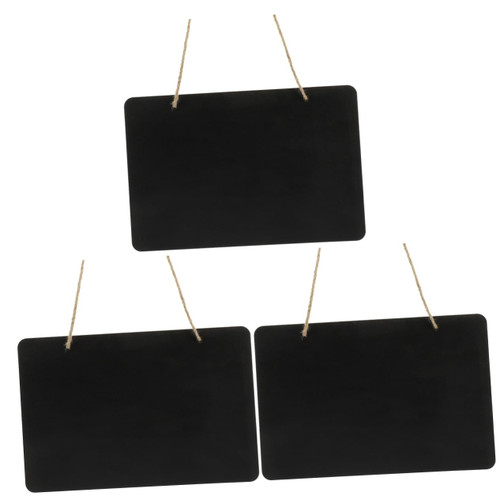 MAGICLULU 3pcs Message Board Memo Board Sign Decorative Chalk Board Message Blackboard Rustic Wedding Signs Wood Chalkboard Signs Front Door Chalkboard Rope Wall Hanging Board Household