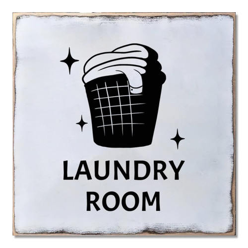 Alioyoit Rustic Wood Sign Laundry Decor Sign Laundry Room Vintage Distressed Look Wooden Sign Wall Hanging Art Plaque Home Decor for Laundry Room Farmhouse Funny Laundry Decoration