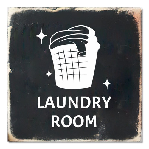 Alioyoit Rustic Laundry Wooden Sign Laundry Distressed Look Wood Sign Wall Hanging Art Plaque Home Decor for Laundry Room Farmhouse Door Gate Laundry Wall Decoration