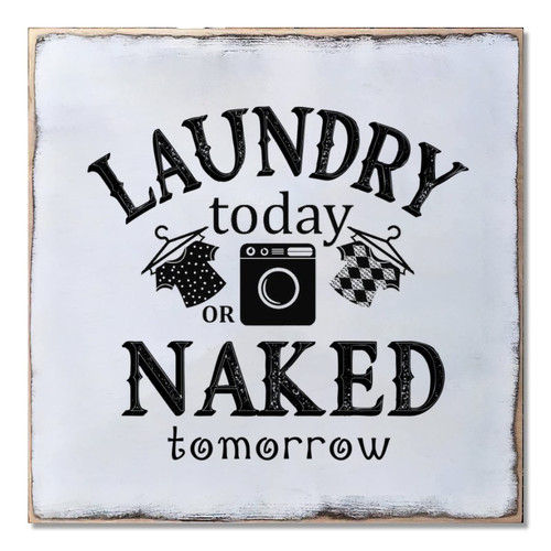 Alioyoit Rustic Wood Sign Laundry Decoration Laundry in Today Distressed Look Decorative Wooden Sign with Funny Saying Wall Hanging Plaque Home Decor for Laundry Room Farmhouse Laundry Wall Decor