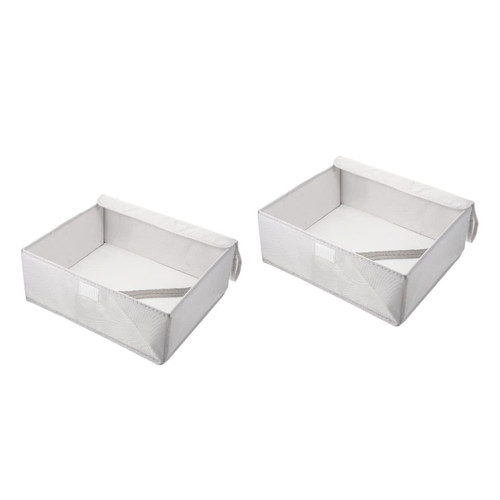 Cabilock 2pcs underwear storage box Closet Dresser Drawer divider cloth Drawer Dividers tie drawer organizer plastic container underwear drawer Oxford cloth material underwear box sock