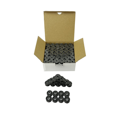 Wennuo 144pcs Size A SA156 Black 75D/2 Prewound Bobbin Thread Plastic for Embroidery and Sewing Machine Polyester Thread Sewing Thread (Black)