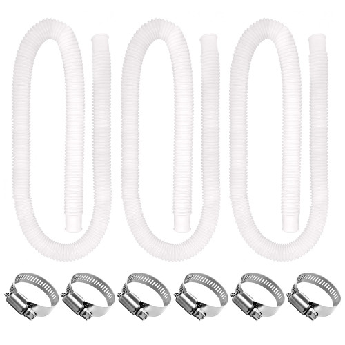 3PCS 1.25"x 59" Swimming Pool Replacement Hoses, Replacement Hose for Above Ground Pools,Pool Filter Replacement Hose fits for filter Pump 300GPH, 330 GPH, 530 GPH, and 1,000 GPH