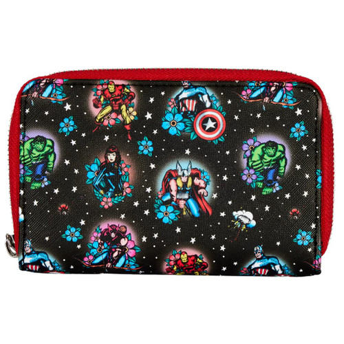 Loungefly Marvel Avengers Tattoo Zip Around Wallet Loungefly Marvel Avengers Tattoo Zip Around Wallet