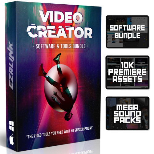 Video Editing Software Pack | Editor, YouTube Downloader, MP3 MP4 Converter, Green Screen App | 10K Transitions for Premiere Pro and Sound Effects | Windows and Mac 32GB USB