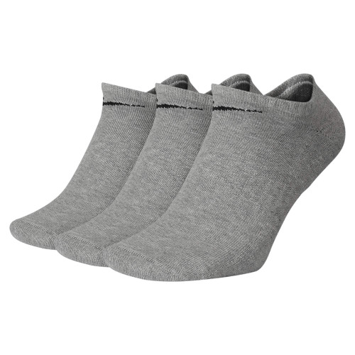 Nike Everyday Cushion No Show Socks, Unisex Nike Socks with Sweat-Wicking Technology (Pack of 3 Pairs of Socks), Dark Grey Heather/Black, Medium
