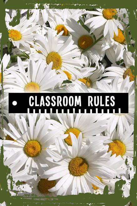 Daisy Flower Wall Art Classroom rules ruler measure school learning teacher Hanging Wall Sign 8 x 12 Decor Funny Gift