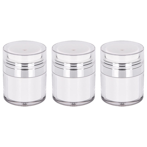 Wopedally Cream Jar Vacuum Bottle Small, Lotion Dispenser with Pump, Travel Containers for Lotions and Creams Leak Proof, Airless Pump Bottles for Toiletries Cosmetic Container (15ml*3pcs)