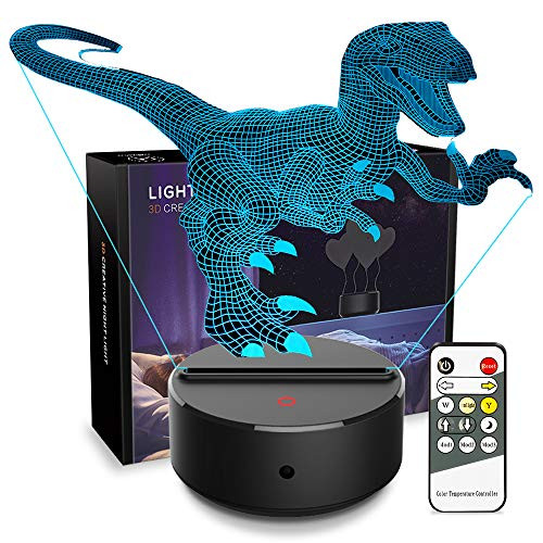 Night Lights for Kids Dinosaur Lamps Kids Night Light 3D Bedside Lamp 7 Colors Change Nightlights Dinosaur Toys with Remote Control Birthday Gifts for Girls Boys Baby (Dinosaur Indoraptor 01) Night Lights for Kids Dinosaur Lamps Kids Night Light 3D Bedside Lamp 7 Colors Change Nightlights Dinosaur Toys with Remote Control Birthday Gifts for Girls Boys Baby (Dinosaur Indoraptor 01)