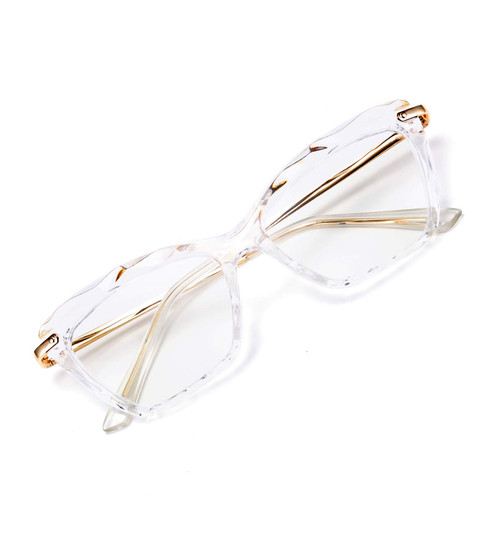 FEISEDY Crystal Cat Eye Reading Glasses Blue Light Blocking Reader Anti Eyestrain Glasses B2596 Clear 2.00x