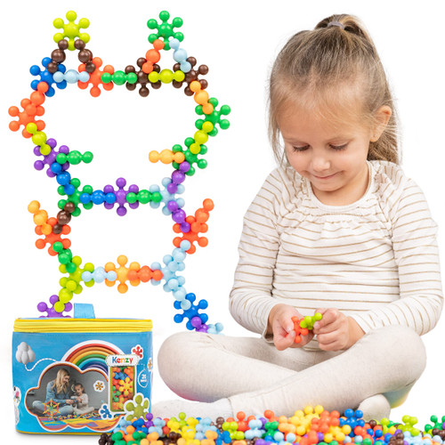 KENZY 210 Pieces Building Blocks Kids STEM Toys Building Discs Sets Educational Building Toys Interlocking Solid Plastic Toys Sets for Preschool Kids Boys and Girls Aged 3+, Safe Material Creativity