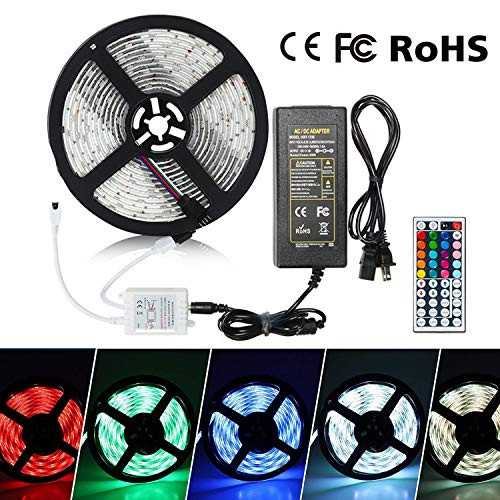 Eternal Home LED Strip Lights, 16.4ft 300LEDs Waterproof LED Strip Lights 5050 RGB Flexible Color Changing LED Light Strip with 44 Key IR Remote Controller 5A UL Power Adapter (16.4FT 300LEDS) Eternal Home LED Strip Lights, 16.4ft 300LEDs Waterproof LED Strip Lights 5050 RGB Flexible Color Changing LED Light Strip with 44 Key IR Remote Controller 5A UL Power Adapter (16.4FT 300LEDS)