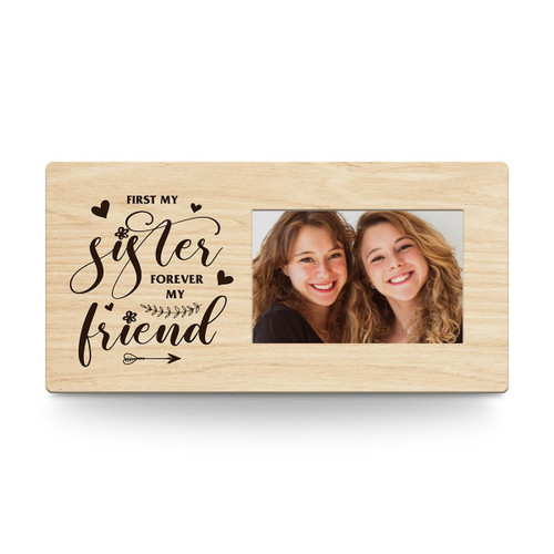 AOZHUO Sisters Gifts from Sister Picture Frames Friendship Gifts for Women Friends Wood Picture Frame Gifts for Best Friends Sister in Law Soul Sister Birthday Christmas Thanksgiving Photo Frame