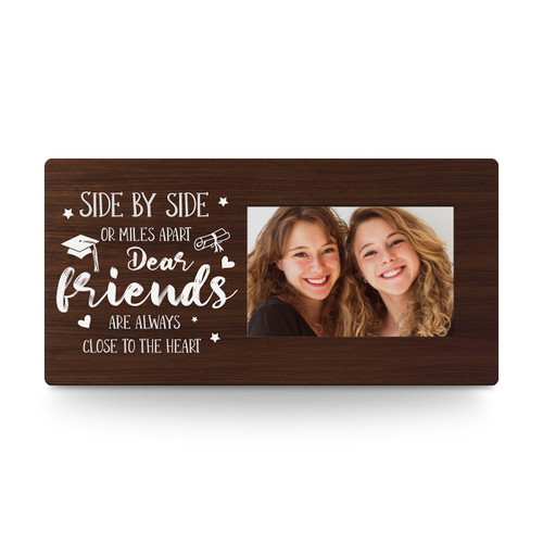 AOZHUO Long Distance Friendship Gifts for Best Friends Women Picture Frames Birthday Christmas Wood Picture Frame Going Away Farewell Gifts for BFF Besties Soul Sister Her Photo Frame