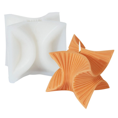 Square Ribbed Cube Candle Silicone Mold Geometric Spiral Twirl Soy Wax Soap Mold Plaster Epoxy Resin Clay Mold Fondant Chocolate Cake Candy Baking Mould