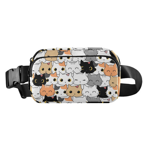 Cute Cat Fanny Pack for Women Men Belt Bag Crossbody Waist Pouch Waterproof Everywhere Purse Fashion Sling Bag for Running Hiking Workout Walking Travel