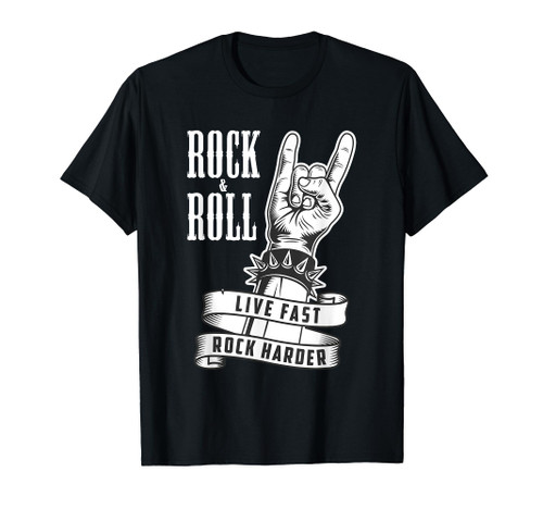 Rock and Roll Live Fast Rock Harder T-Shirt