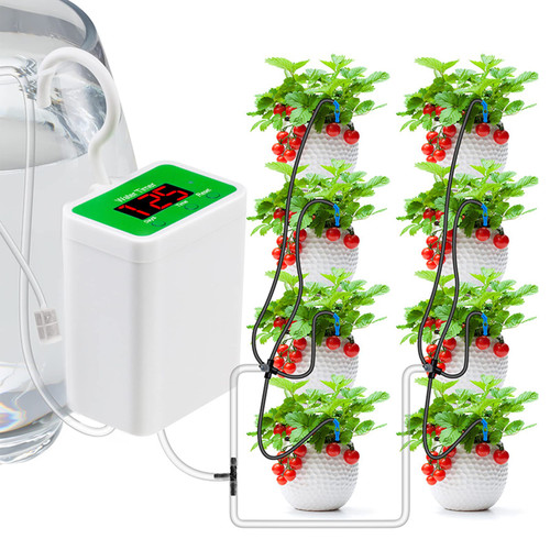 QKTYB Automatic Watering System with Filter 8 Droparrow USB Power Automatic Drip Irrigation Kit Holiday Plant Watering Devices for Indoor Potted Plants LED Display DIY Automatic Plant Waterer