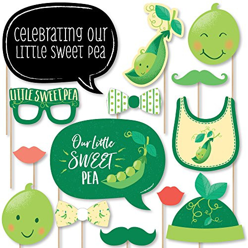 Big Dot of Happiness Sweet Pea in a Pod - Baby Shower or First Birthday Party Photo Booth Props Kit - 20 Count
