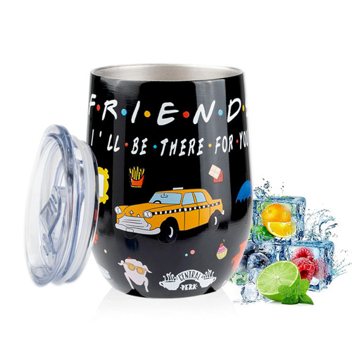 Friends 12oz Stainless Steel Wine Glass with Lids,Friends Wine Tumbler,Friends TV Show Gifts,Friends Merchandise Coffee Mugs Double Walled Insulated Travel Wine Cocktails Cup Keeps Drinks Cold&Hot Friends 12oz Stainless Steel Wine Glass with Lids,Friends Wine Tumbler,Friends TV Show Gifts,Friends Merchandise Coffee Mugs Double Walled Insulated Travel Wine Cocktails Cup Keeps Drinks Cold&Hot