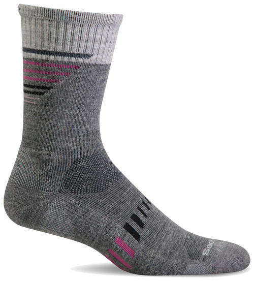 Sockwell Women's Ascend II Crew Moderate Graduated Compression Sock, Grey - M/L
